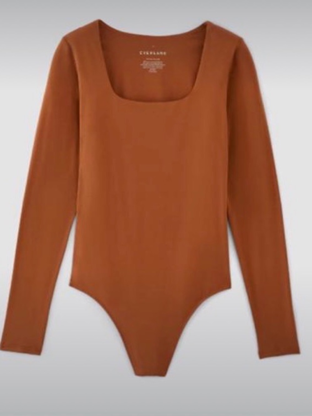 Everlane Long Sleeve Supima Square Neck Bodysuit, Size Medium